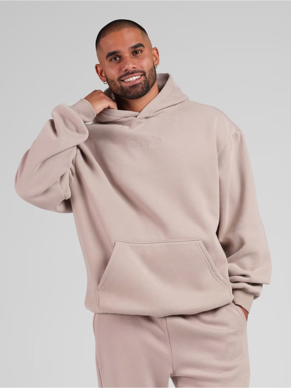 Comfrt Signature Hoodie in Bark (Mauve) Unisex Mens Womens Sweatshirt Oversized
